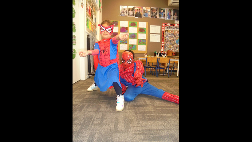 Superhero day children, teachers and parents at Lollipops Pukekohe daycare