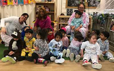PJ Party Lollipops Britomart daycare staff and children