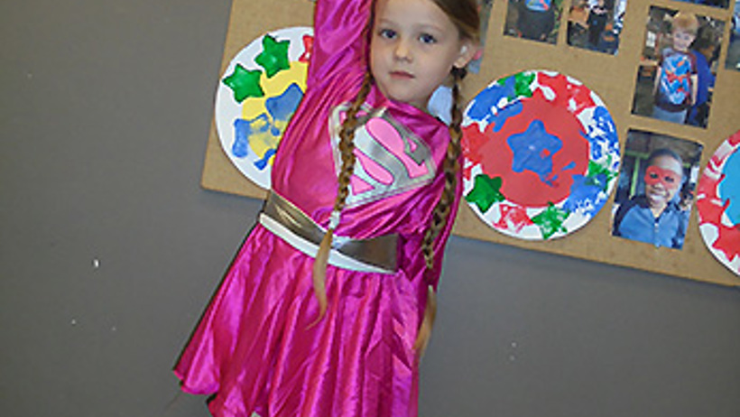 Superhero day children, teachers and parents at Lollipops Pukekohe daycare
