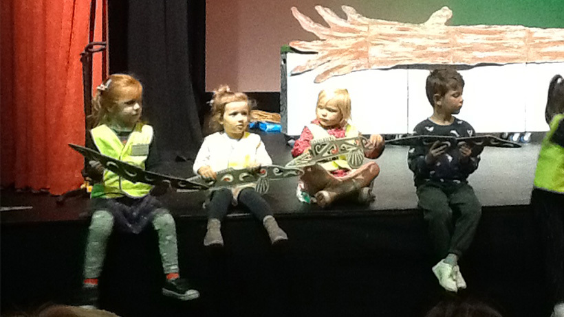 Lollipops Coatesville daycare children enjoying a puppet show at PumpHouse Theatre.